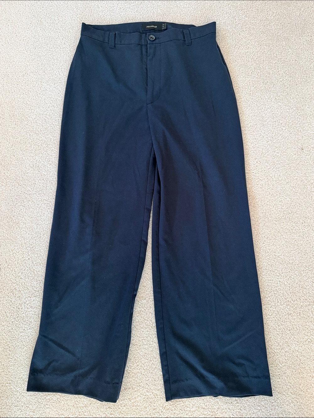 Pull&Bear Navy Full-Leg Trousers